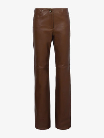 Flat image of Nappa Leather Pants in Chestnut