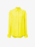 Still Life image of Crushed Matte Satin Shirt in YELLOW buttoned