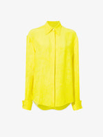 Still Life image of Crushed Matte Satin Shirt in YELLOW buttoned