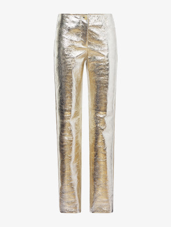 Still Life image of Metallic Leather Pants in PALE GOLD