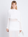 Front cropped image of model wearing Technical Chiffon Top in IVORY