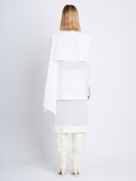Back full length image of model wearing Technical Chiffon Top in IVORY