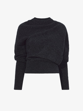 Still Life image of Viscose Wool Sweater in CHARCOAL