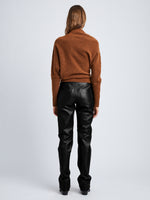 Back image of model in Nappa Leather Pants in Black