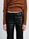 Detail image of model in Nappa Leather Pants in Black