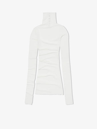 Still Life image of Viscose Gauze Knit Top in WHITE