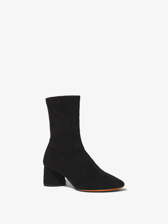 3/4 Front image of GLOVE STRETCH ANKLE BOOTS in BLACK