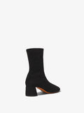 3/4 Back image of GLOVE STRETCH ANKLE BOOTS in BLACK