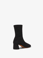 3/4 Back image of GLOVE STRETCH ANKLE BOOTS in BLACK
