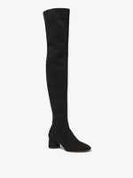 3/4 Front image of GLOVE STRETCH OVER THE KNEE BOOTS in BLACK
