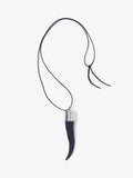 Proenza Schouler Flat lay image of Horn Necklace in black/silver