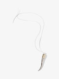 Proenza Schouler flat lay image of Horn Pendant Necklace in silver/gold