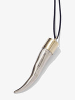 Detail image of Enamel Horn Necklace in SILVER/GOLD