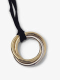Detail image of 3 Ring Necklace in GOLD/GOLD/SILVER