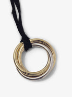 Detail image of 3 Ring Necklace in GOLD/GOLD/SILVER