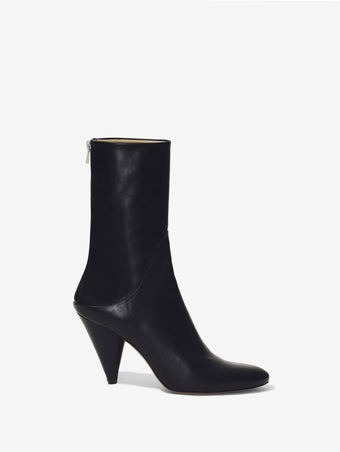Side image of CONE ANKLE BOOTS in BLACK