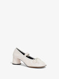 Front 3/4 image of Glove Mary Jane Pumps in natural