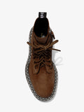 Aerial image of Suede Lug Sole Platform Combat Boots in Dark Brown