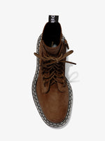 Aerial image of Suede Lug Sole Platform Combat Boots in Dark Brown