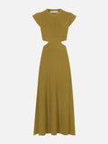 Still Life image of Pointelle Rib Cut Out Knit Dress in SULFUR