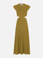 Still Life image of Pointelle Rib Cut Out Knit Dress in SULFUR