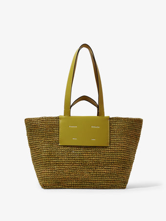 Front image of Large Morris Raffia Tote in MOSS
