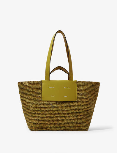 Front image of Large Morris Raffia Tote in MOSS