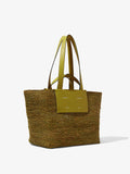 Side image of Large Morris Raffia Tote in MOSS