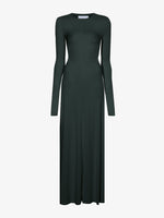Still Life image of Long Sleeve Jersey Open Back Dress in PINE