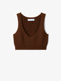 Still Life image of Ribbed Cotton Cropped Sweater in ESPRESSO