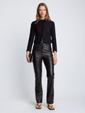 Front full length image of model wearing Tweed Cropped Jacket in BLACK