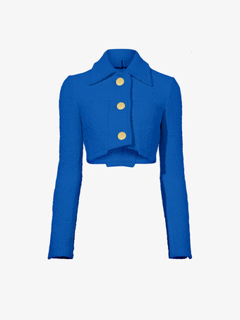 Still Life image of Boucle Tweed Crop Jacket in TURQUOISE