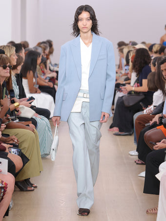 Runway image of Devon Jacket In Viscose Wool in steel