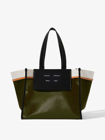 Front image of Large Morris Coated Canvas Tote in DARK EVERGREEN