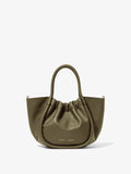 Front image of Small Ruched Crossbody Tote in OLIVE