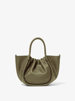 Back image of Small Ruched Crossbody Tote in OLIVE
