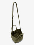 Interior image of Small Ruched Crossbody Tote in OLIVE