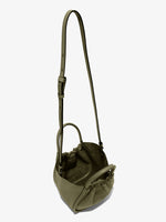 Interior image of Small Ruched Crossbody Tote in OLIVE