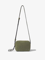 Front image of Suede Watts Camera Bag in BAMBOO