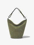 Front image of Suede Spring Bucket Bag in BAMBOO