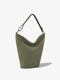 Side image of Suede Spring Bucket Bag in BAMBOO
