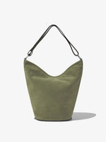 Back image of Suede Spring Bucket Bag in BAMBOO