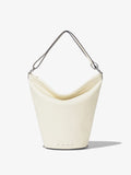 Front image of Leather Spring Bucket Bag in IVORY