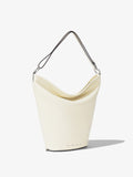 Side image of Leather Spring Bucket Bag in IVORY