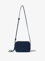 Front image of Suede Watts Camera Bag in NAVY