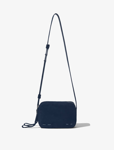 Front image of Suede Watts Camera Bag in NAVY