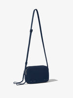 Side image of Suede Watts Camera Bag in NAVY