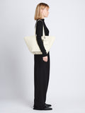Image of model wearing Large Bedford Tote in IVORY