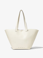 Front image of Large Bedford Tote in IVORY with coin purse removed