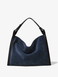 Front image of Minetta Bag In Suede in navy/black